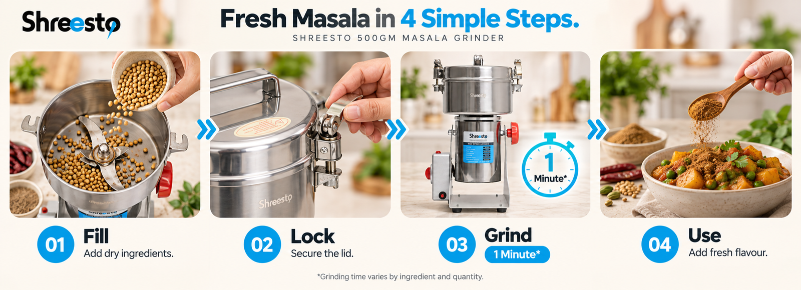 Shreesto 500GM Grinder accessories