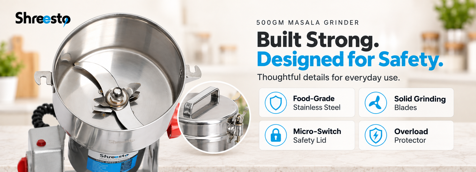 Shreesto 500GM Grinder specifications