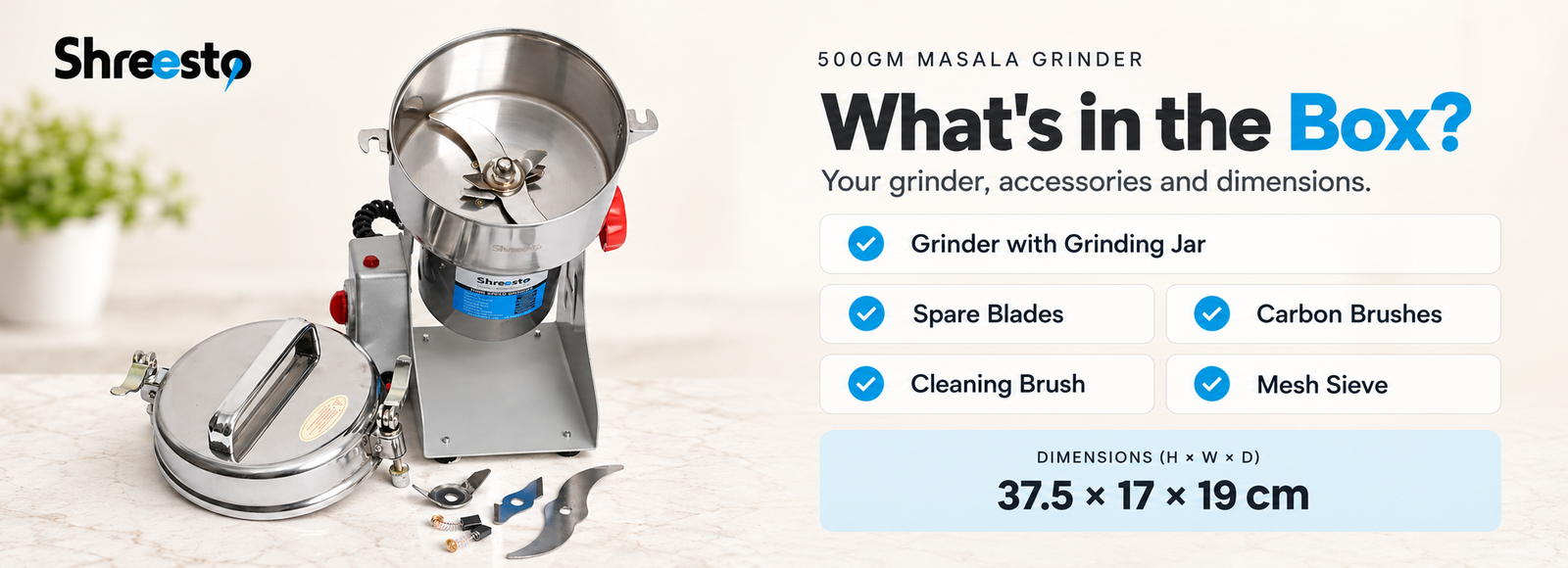 Shreesto 500GM Grinder specifications